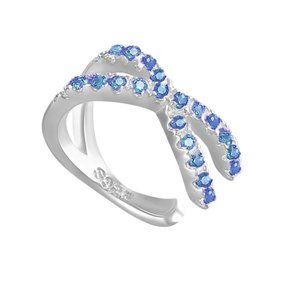 Sterling Silver Blue Ear Cuff Ships USA